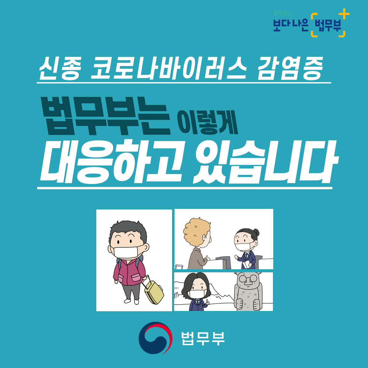 <신종 코로나바이러스 감염증 > 법무부는 이렇게 대응하고 있습니다. 첨부 이미지